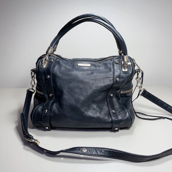 Rebecca Minkoff Studded Cupid Satchel Black Color With Gold tone Hardware - Picture 11 of 16